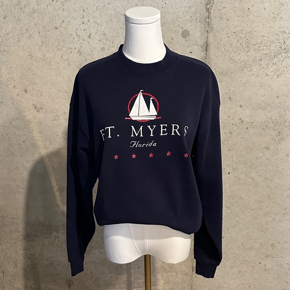 Lee Vintage 90s Ft. Myers Florida Sailboat Sweatshirt | Made in USA 🇺🇸 | Size M - Picture 1 of 6